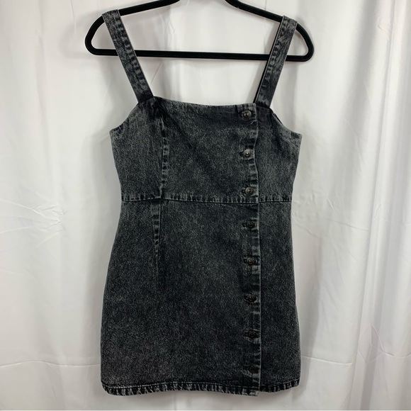 H&M Dresses & Skirts - H&M Divided Dress Women's Medium Sleeveless Black Acid Wash Denim Mini Jean